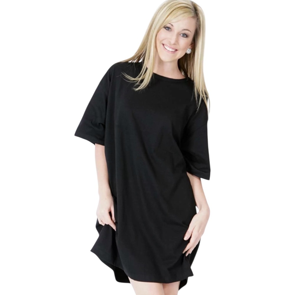 Cotton Heritage Black Oversized Longline T Shirt 100% Cotton 2XL‎ #253